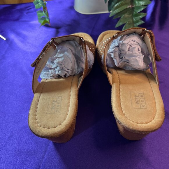 ๐easy Street Comfy 3 inch high Heels Slide Sandals with Adjustable Straps - Picture 5 of 16